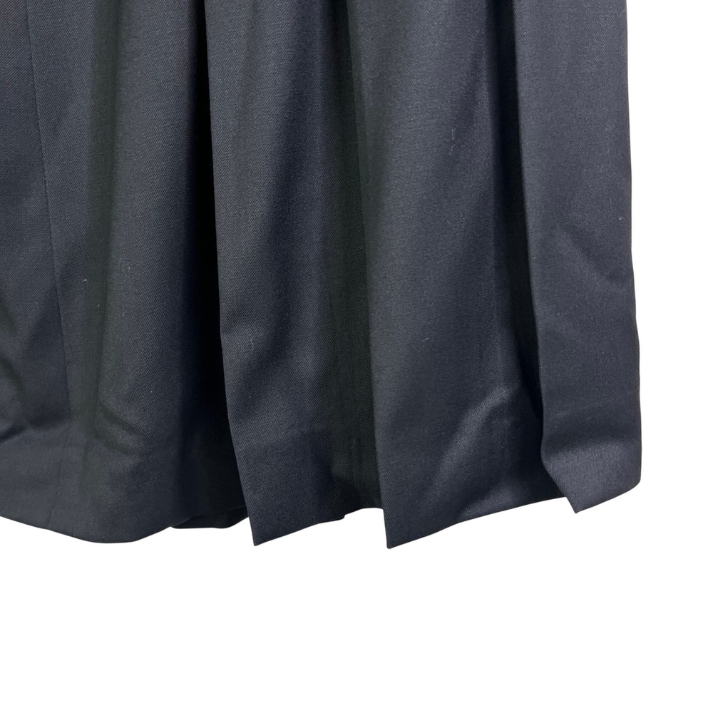 Vintage Skirt Pleated Italy Midi Wool Dark Academia Quiet Luxury Corporate Goth - Picture 4 of 11